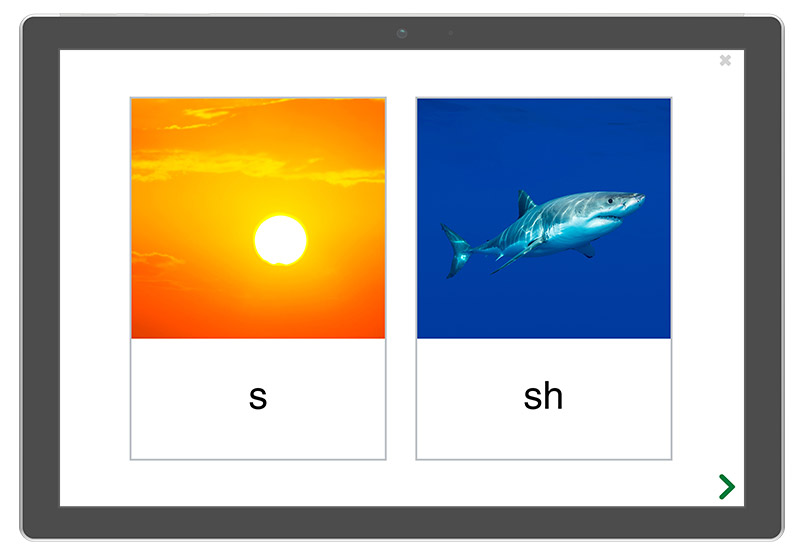 A picture of the See and Learn Speech Sounds Windows app.